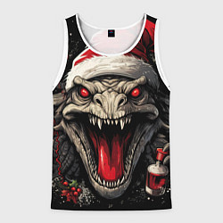 Майка-безрукавка мужская Злой новогодний дракон, цвет: 3D-белый