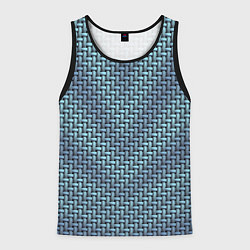 Майка-безрукавка мужская Текстура саржевого переплетения, цвет: 3D-черный