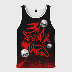 Майка-безрукавка мужская Thirty seconds to mars skulls, цвет: 3D-белый