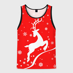 Майка-безрукавка мужская Christmas deer, цвет: 3D-черный