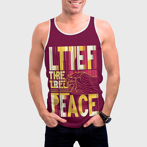 Мужская майка без рукавов За мир / 3D-Белый – фото 3