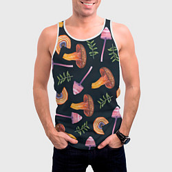 Майка-безрукавка мужская Goblincore - болотные грибы, цвет: 3D-белый — фото 2