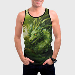Майка-безрукавка мужская Зеленый травяной дракон, цвет: 3D-черный — фото 2