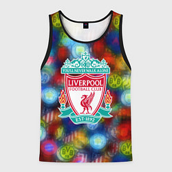 Майка-безрукавка мужская Liverpool все logo неон, цвет: 3D-черный