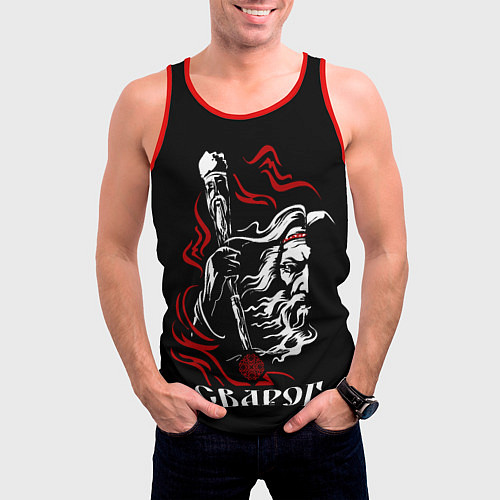 Мужская майка без рукавов Славянский сварог / 3D-Красный – фото 3