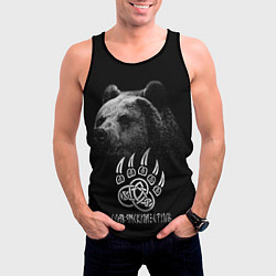 Майка-безрукавка мужская Медведь - славянский стиль, цвет: 3D-черный — фото 2