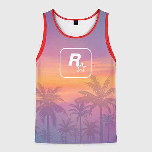 Мужская майка без рукавов GTA 6 - first art / 3D-Красный – фото 1