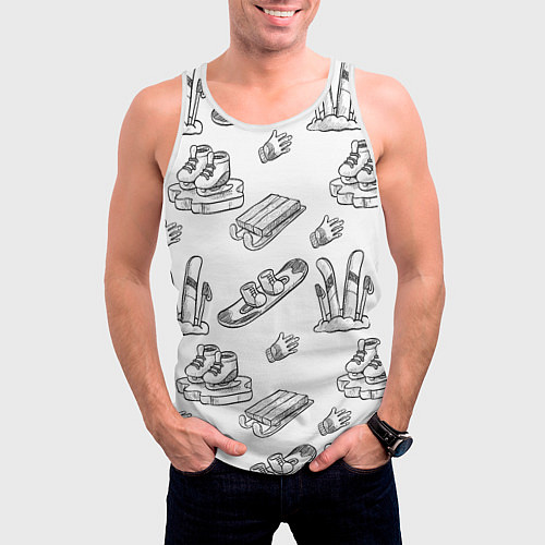 Мужская майка без рукавов Покатушки / 3D-Белый – фото 3