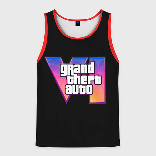 Мужская майка без рукавов Grand Theft Auto 6 / 3D-Красный – фото 1