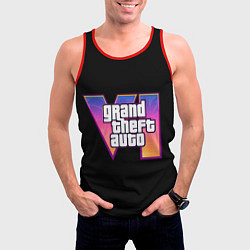 Майка-безрукавка мужская Grand Theft Auto 6, цвет: 3D-красный — фото 2