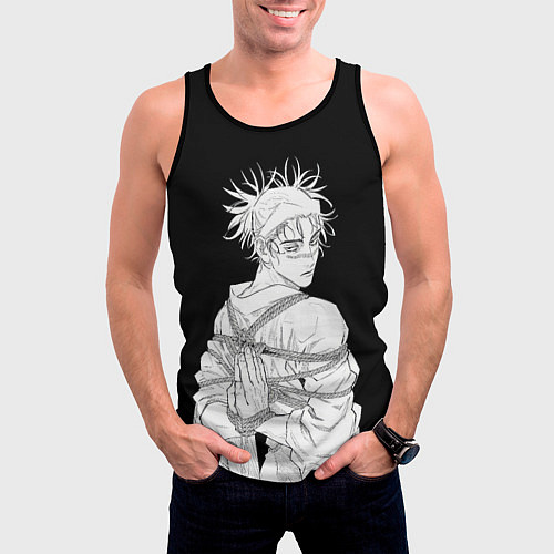 Мужская майка без рукавов Чосо в шибари - Магическая битва / 3D-Черный – фото 3