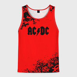 Майка-безрукавка мужская AC DC skull rock краски, цвет: 3D-красный