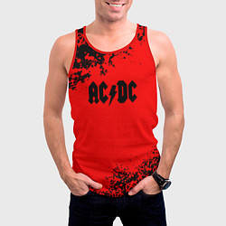 Майка-безрукавка мужская AC DC skull rock краски, цвет: 3D-красный — фото 2