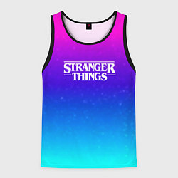 Майка-безрукавка мужская Stranger Things gradient colors, цвет: 3D-черный