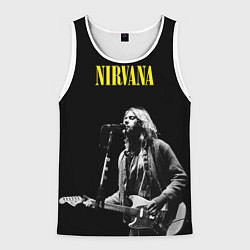 Майка-безрукавка мужская Группа Nirvana Курт Кобейн, цвет: 3D-белый