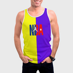 Майка-безрукавка мужская NBA sport полосы, цвет: 3D-белый — фото 2