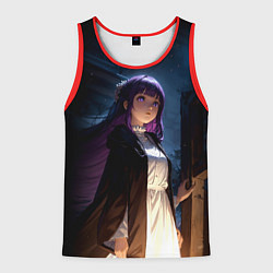 Майка-безрукавка мужская Ферн темной ночью, цвет: 3D-красный