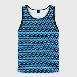 Майка-безрукавка мужская Синие и чёрные треугольники, цвет: 3D-черный