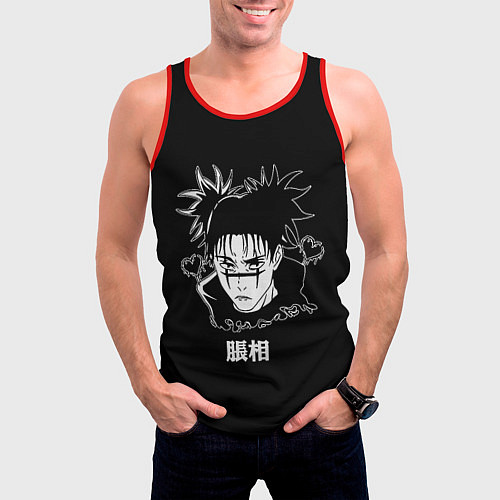 Мужская майка без рукавов Чосо и сердечко / 3D-Красный – фото 3