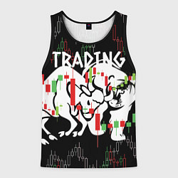 Майка-безрукавка мужская Трейдинг быков и медведей, цвет: 3D-черный