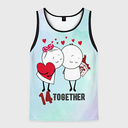 Майка-безрукавка мужская Мальчик и девочка с подарками, цвет: 3D-черный