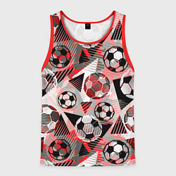 Майка-безрукавка мужская Футбольный мяч узоры, цвет: 3D-красный