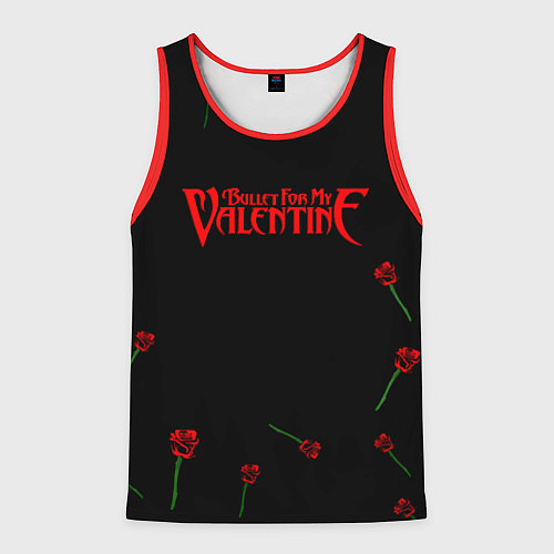 Мужская майка без рукавов Bullet for my valentine rose album / 3D-Красный – фото 1