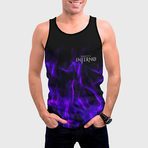 Мужская майка без рукавов Dantes Inferno flame neon / 3D-Черный – фото 3