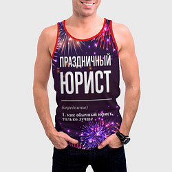 Майка-безрукавка мужская Праздничный юрист: фейерверк, цвет: 3D-красный — фото 2