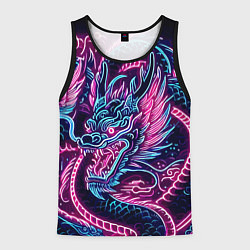 Майка-безрукавка мужская Neon Japanese dragon - irezumi, цвет: 3D-черный