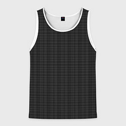 Майка-безрукавка мужская Тёмно-серый клетчатый, цвет: 3D-белый
