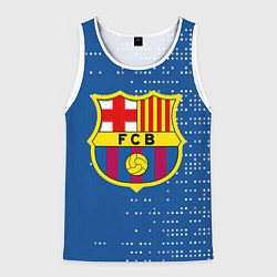 Майка-безрукавка мужская Футбольный клуб Барселона - логотип крупный, цвет: 3D-белый