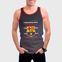 Майка-безрукавка мужская Логотип футбольный клуб Барселона, цвет: 3D-красный — фото 2