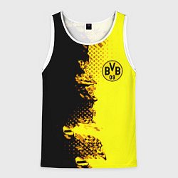 Майка-безрукавка мужская Borussia fc sport краски, цвет: 3D-белый