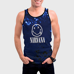 Майка-безрукавка мужская Nirvana рок краски, цвет: 3D-черный — фото 2