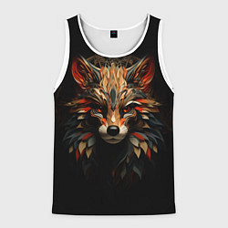 Майка-безрукавка мужская Красавец лис мозаика, цвет: 3D-белый