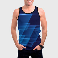 Майка-безрукавка мужская Blue background, цвет: 3D-черный — фото 2