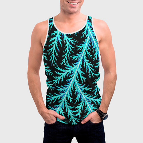 Мужская майка без рукавов Разряды электричества Tie Dye / 3D-Белый – фото 3