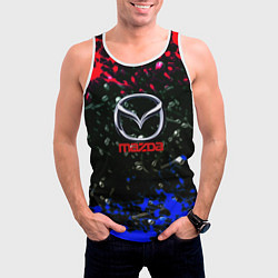 Майка-безрукавка мужская Mazda краски абстракция спорт, цвет: 3D-белый — фото 2