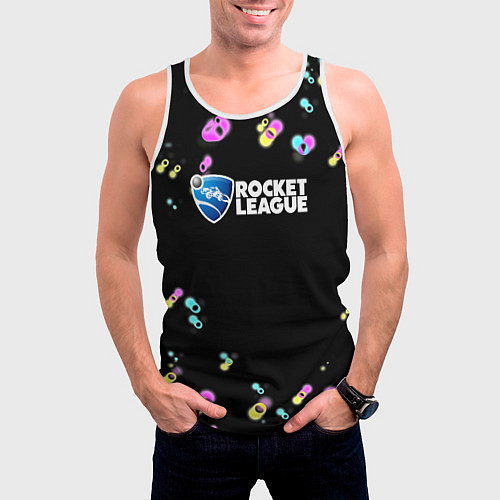 Мужская майка без рукавов Rocket League game / 3D-Белый – фото 3