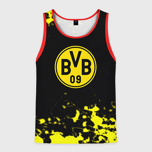 Мужская майка без рукавов Borussia краски жёлтые / 3D-Красный – фото 1