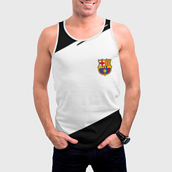 Майка-безрукавка мужская Barcelona краски чёрные спорт, цвет: 3D-белый — фото 2