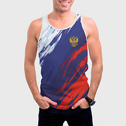 Майка-безрукавка мужская Россия Sport брызги красок триколор, цвет: 3D-белый — фото 2