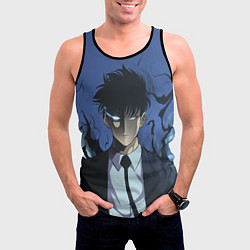 Майка-безрукавка мужская Solo leveling - Сон Джин Ву, цвет: 3D-черный — фото 2
