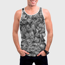 Майка-безрукавка мужская Кудрявая шерсть баранов, цвет: 3D-белый — фото 2