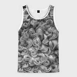 Майка-безрукавка мужская Кудрявая шерсть баранов, цвет: 3D-белый