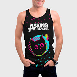Майка-безрукавка мужская Asking Alexandria - rock star cat, цвет: 3D-черный — фото 2