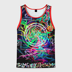 Майка-безрукавка мужская Шри янтра, цвет: 3D-красный