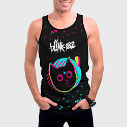 Майка-безрукавка мужская Blink 182 - rock star cat, цвет: 3D-черный — фото 2