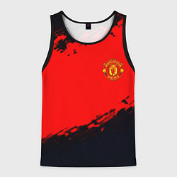 Майка-безрукавка мужская Manchester United colors sport, цвет: 3D-черный